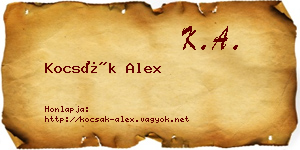 Kocsák Alex névjegykártya