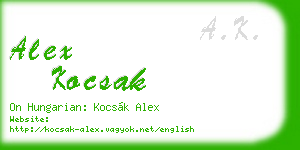 alex kocsak business card